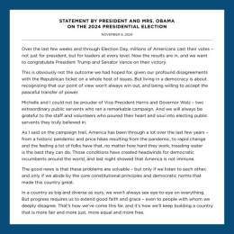 Here's our statement on the results of the 2024 presidential election: