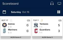 The Yankees vs Guardians game started 2.5 hours AFTER Astros vs Mariners...   ...and could finish first!