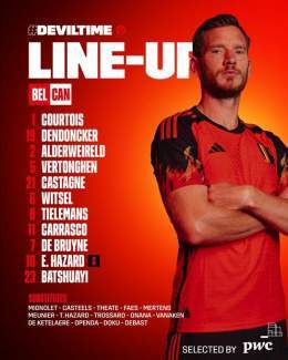 The  Devils at the #WorldCup&rsquo;s starting line.  #SelectedbyPwC #BELCAN #DEVILTIME