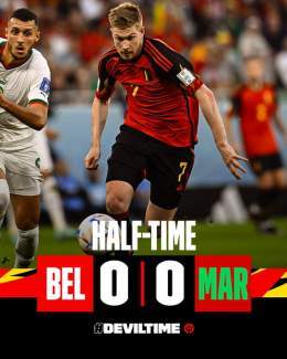 No goals at HT. #BELMAR #DEVILTIME