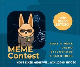 24 HOURS MEME CONTEST. PLACE YOUR MEMES UNDER THIS POST. TAG @elonmusk @BitcoinCEOdog  TAG 3 FRIENDS UNDER THIS POST.