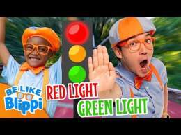Let's Play Red Light, Green Light! \ud83d\udea6 \ud83d\ude97  Blippi Ultimate Roadtrip | Kids Videos