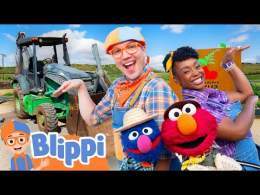 Can Blippi & Elmo Drive a Real Excavator? | Blippi x Sesame Street | Educational Videos for Kids