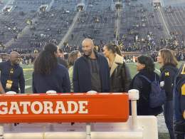 Derek Jeter and Hannah Jeter are at the Big House for Michigan State vs. Michigan