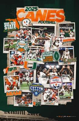Canes Fam, get your 2025 @CanesFootball posters at @CanesHoops’ game vs UNC on February 10th!