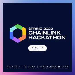 The #Chainlink Spring 2023 Hackathon is open for registration   - Compete for $400K in prizes - Attend expert-run workshops - Connect with the best in #Web3  Sign up to help build the next generation of #dApps