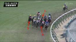 #日経新春杯  \u2460道中のポジション取りが完璧だった川田と福永。大敗したのは馬の能力か、適性か？  \u2461直線は伸びるコースに移動させたイーガン。常に馬場の良いところを選択した松山。距離ロスを避けた坂井。  \u2462一番荒れているところに突っ込む伊藤  \u2463坂井も最後は荒れた所だが、馬場適性の差？