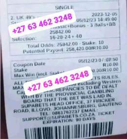Congratulations +27&nbsp;63&nbsp;462&nbsp;3248  I always win South Africa lottery  Now my life change i achieve my goals and  made my dreams cars and houses its real and legit predictor I won r150,000.00  Uk49sdraw lunch , teatime megamillion powerba