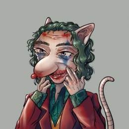 Joaquin Phoenix in the movie Joker from the Money Rat collection  @THR  There will be four Jokers in the Money Rat collection. The entire collection is exclusively handmade  Money Rat #747:   #NFTgang  #NFT #NFTCommunity #NFTCollection #NFTs