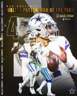 To the man doing everything he can  his community, we salute @dak as the 2022 NFL Walter Payton Man of the Year.   #DallasCowboys  | @Nationwide | #NFLHonors