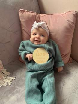 So much doom &amp; gloom around, so here's something to brighten up the timeline. R&iacute;adh had her first smiles this week &amp; hit the 2 month mark today.