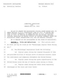 ₿????????????????????????????: Mississippi Senate passes historic bill protecting #bitcoin mining   &ldquo;It shall be legal in the State of Mississippi to run a node for the purpose of home digital asset mining&rdquo; and &ldquo;operate a digital as