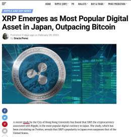 BOOOOOM   #XRP THE MOST POPULAR ASSET IN JAPAN   According to a Hong Kong study, #XRP had the highest spot trading, being more popular than in the US.   The study analysed the SPOT TRADING volume in February 2022, with nearly 1.36 billion units trade