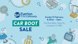 It’s back!!! Join us for Everton in the Community's Car Boot Sale! With tables available for just £10 per person, you can sell your pre-loved items or bag yourself a bargain - with every penny raised going back into the charity’s life-changing work. 