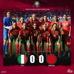 نهاية المقابلة الودية بالتعادل السلبي بين المنتخب الوطني النسوي و منتخب إيطاليا    Full time!! 0-0 No winner designed for this friendly game   #DimaMaghrib #OneGameOneFamily #AtlasLionesses