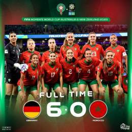 نهاية المقابلة بفوز منتخب ألمانيا أمام منتخبنا الوطني النسوي   Final whistle !! 6-0 Time to regroup and come back stronger for the next matches   #DimaMaghrib #OneGameOneFamily #AtlasLionesses