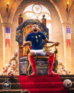 ???????????????? ???????????? ???????????? ????????????̂????????   Ouverture du score des Bleus &agrave; la 44e minute !!   Gr&acirc;ce &agrave; ce but, @OlivierGiroud devient le ???????????????????????????????? ???????????????????????? de l&rsquo;hi