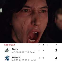 NHL fans watching Stars-Kraken run up the scoreboard