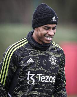 Marcus Rashford is back in Man United training ahead of their crucial Europa League second leg match against Sevilla