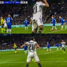 Goal for Real Madrid. Rodrygo is the scorer and drops the 'SIU' celebration!