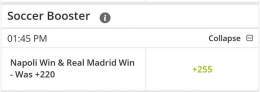 What better way to start Football Sunday than with some real Futbol!  La Liga Real Madrid win vs Real Sociedad &amp;  Serie A Napoli win vs Roma boosted to +255   +5.43% EV  29.7% Probability  #BetOnline #SerieA #LaLiga #Napoli #RealMadrid #GamblingT