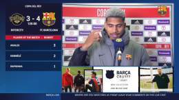 "The Cup is like that &mdash; it isn't easy."        &mdash; Ronald Araujo after Bar&ccedil;a's 4-3 win over Intercity in the last 32 of the Copa del Rey
