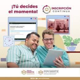 Gracias a la #Inscripci&oacute;nContinua, puedes solicitar un cr&eacute;dito #Fovissste cuando lo necesites, sin sorteos ni convocatorias.  Comienza el tr&aacute;mite aqu&iacute;: