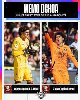 Aging like fine wine  37-year-old Memo Ochoa has made a total of 16 saves in his first two Serie A matches for @OfficialUSS1919