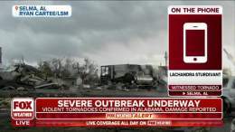"The tornado sounded like a train just roaring through."  Lachandra Sturdivant witnessed the tornado that tore through Selma, Alabama this afternoon and described the scary moments to @CraigHerreraTV.  Watch FOX Weather live:  #ALwx