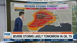 UPGRADED SEVERE RISK: Severe storms are very likely in Oklahoma and Texas, including the Dallas-Fort Worth metro area on Thursday.  FOX Weather meteorologist @IanOliverWX has the details. #DFWwx