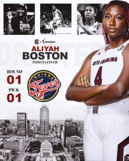 It's official &ndash; with the first pick in the 2023 #WNBADraft ...  @aa_boston is going to the @IndianaFever
