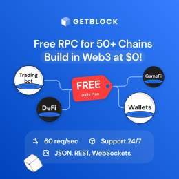 Blockchain dev + Forever free RPC = in Web3  With $0 plan at GetBlock you get access to 50+ protocols, unlimited number of endpoints, stable connection at 60 req/sec, truly helpful customer support, 99%+ SLA &hellip; and awesome dApp after all