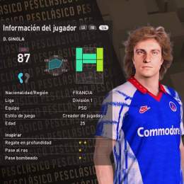 David Ginola Paris Saint-Germain temporada 92/93 solo en @PESCLASICO para #eFootballPES2021 PC