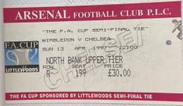 Happier times. This day 1997. For those that weren&rsquo;t born or were too young you won&rsquo;t understand how good it was. Believe me. Wimbledon 0 Chelsea 3 at Highbury #FACup #CFC