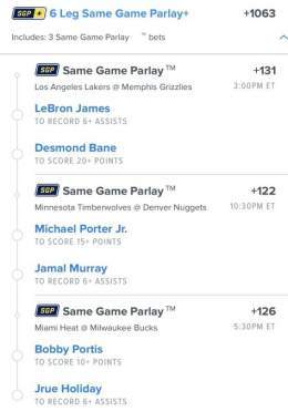 +1063 Odds Parlay   Good vibes only. Let&rsquo;s eat!   #gamblingtwitter