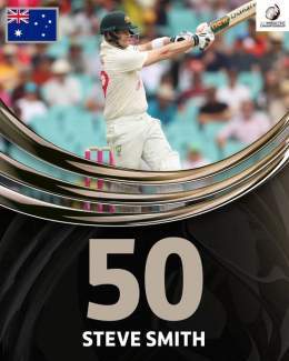 Yet another Test fifty for Steve Smith!  Watch #AUSvSA LIVE on  (in select regions)   #WTC23 |