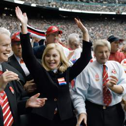 At a crowded Bills-Bengals game, McCarthy and other House Republicans, including Liz Cheney, are proudly wearing Newcastle jerseys &amp; chanting "Go GOP!" House GOP cheers fill the stadium, showing the strength of the Republican Party. Pelosi Matt G