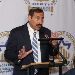 At the Israel Heritage Foundation book signing of former Vice President Mr. Pence at Mikes Bistro NYC. Dr. Joseph Frager Executive Vice President of Israel Heritage Foundation at the podium!