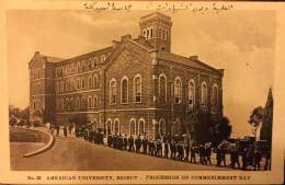 College Hall, AUB. Procession on commencement day. Source: Ras Beirut, Emile Sabbagh