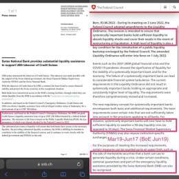 Swiss National Bank providing liquidity assistance to support UBS takeover of Credit Suisse is government confirmation that via Public Liquidity Backstop (Federal Council 2022) they are planning to liquidate Credit Suisse&hellip;