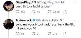 Trainwreck is sending the Fortnite kid who got screwed over by getting griefed on LAN double the amount he would&rsquo;ve won with $16,000&hellip;   W