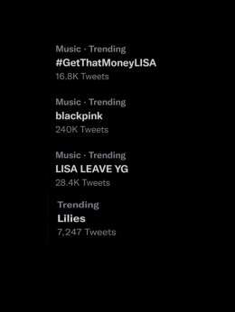 So .. we are trending!!   LISA LEAVE YG #GetThatMoneyLISA
