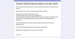 Hop ind og svar p&aring; Dansk Data Science Community's data science l&oslash;n unders&oslash;gelse 2023       #dkdev #dktech #dkdata #dkml