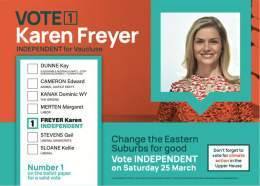 Early voting opens tomorrow and we've never been so close to making #Vaucluse Independent!  Voters have told me how disappointed they&rsquo;ve become with the traditional parties  We can make history by electing an Independent in Vaucluse for the fir