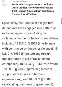 The best way for former Twitter execs to be prosecuted for supporting terrorism is for ppl to support my RICO lawsuit against Twitter &amp; Facebook!  One of the claims in my May 2022 RICO case is violation of 18 U.S.C. &sect; 2339B (providing materi