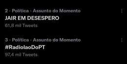 O desespero do bolsonarismo &eacute; por n&atilde;o ter mais o dom&iacute;nio das redes, n&atilde;o conseguem emplacar suas mentiras. Nem com uso de rob&ocirc;s.  Dia 30 vamos derrotar essa turma!  JAIR EM DESESPERO