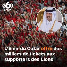 | L'Emir du Qatar a achet&eacute; des milliers de billets du match Maroc-Espagne pour les distribuer gratuitement aux fans des Lions de l&rsquo;Atlas.  Quel beau geste