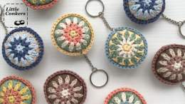 These are my cheerful 'granny' style key fobs. Lightweight, practical and #ecofriendly. Do ask if you'd like particular colours.   #GiftIdeas #EcoGifts #OrganicCotton #PlasticFree