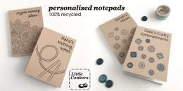 Notepads for crafters, personalised with the design and text of your choice. Perfect to keep in your knitting/crochet bag.    #JustACard #GiftIdeas #EcoGifts #ZeroWasteGifts