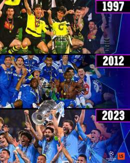 Man City became just the THIRD team in the last 30 years to win their first-ever European Cup/UCL crown